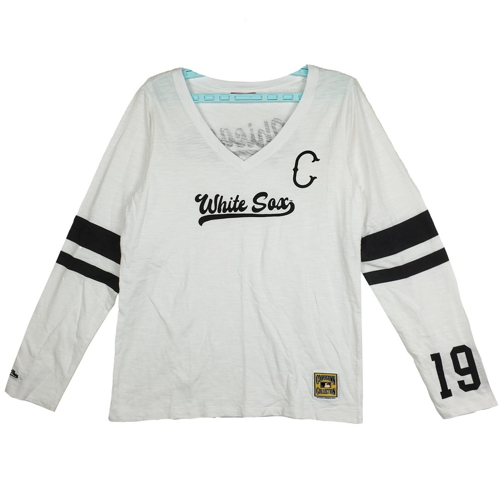 Chicago White Sox Mitchell & Ness MLB Womens Medium‎ Longsleeve Shirt White New